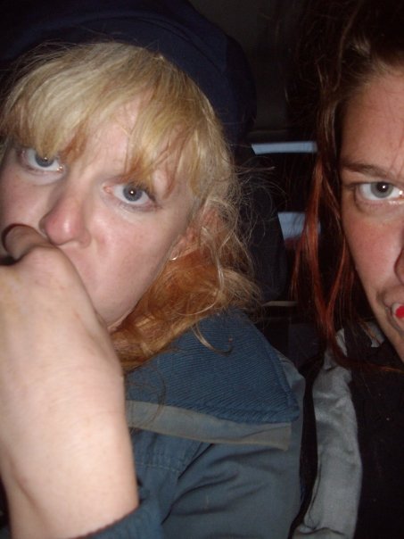 Looking suitably chagrinned in the back of the Police car.